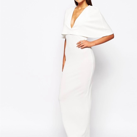 Club L White Cape Overlay White Maxi dress. New - Picture 1 of 6